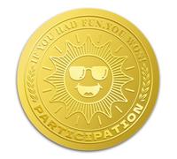 WADORN 100Pcs Participation Gold Foil Stickers, 2 Inch If You Had Fun You Won Gold Embossed Envelope Seals Round Self Adhesive Certificate Seal Labels for DIY Sport Competition Tournaments Team Prize