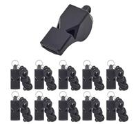 WADORN 100Pcs Sports Whistles with Braided Lanyard for Coaches Referee | Black, Plastic, 5.35x2.05x2.25cm, 82cm Lanyard, Heavy-Duty Loud Sound Whistles for Teachers Officials Team Events