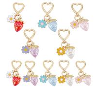 WADORN 10Pcs 5 Colors Star Shell Y2K Jellyfish Keychain, Aesthetic Y2K Keychain Charms Stylish Crystal Starfish Purse Keychains Accessories for Women Bag Purse Keys Car Gifts Crafts Jewelry Making