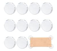 WADORN 10Pcs Glass Pattern Weights for Sewing, Flat Round Fabric Weights for Pattern Cutting 1.73 Inch Glass Fabric Sewing Weight for Paper Cloth Dressmaking Crafting and Sample Cutting