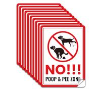 WADORN 10Pcs No Poop And Pee Zone Sign Sticker, PVC Waterproof No Poop And Pee Zone Warning Stickers Decal for Shop Business Garden Indoor Outdoor Self Adhesive Sign Labels for Wall Glass, 5.1x7.1Inch