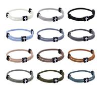 WADORN 12 Colors Cross Bracelet for Men Women Adjustable Christian Jewelry Religious Rope Jesus WWJD God Bracelet Handmade Woven String for Church Events Gift Giving Thanksgiving Spiritual Accessories