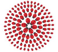 WADORN 120pcs 5 Sizes Red Resin Ladybug Decor Flatback Cabochons Mini Tiny Animals Figures Ornaments for DIY Fairy Garden Dollhouse Micro Landscaping Wreath Cake Home Decoration Party