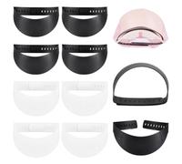 WADORN 12Pcs 2 Colors Hat Brim Bender Curved Hats Brim Shaper Tool Plastic Baseball Cap Hats Shaper Insert Bender for Baseball Caps Snapbacks Hat Care Organization Display Black White