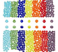 WADORN 14 Strands 6mm Glass Faceted Bicone Beads, 917Pcs Crystal Faceted Beads for Jewelry Making Loose Spacer Beads Wholesale for Bracelets Earring Necklace DIY Craft Making Beading Project