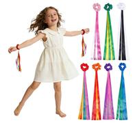 WADORN 14Pcs 7 Colors Dancing Ribbons, Rainbow Dancing Rhythm Wrist Streamers Hand Wrist Held Rhythmic Gymnastics Dance Ribbon for Adults Dance Party Use Performance Decorations