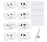 WADORN 15 Set Decorative Bow Pearl Place Card Holders, Golden Metal Name Tag Standing Sets Bulk Buffet Food Labels Business Cards for Wedding Table Setting Retail Shop Food Labels Name Tag