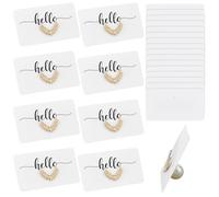 WADORN 15 Set Decorative Leaf Twig Pearl Place Card Holders, Gold Metal Name Tag Standing Sets Bulk Buffet Food Labels Business Cards for Wedding Table Setting Name Tag Retail Shop Food Labels