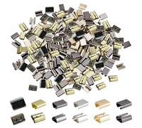 WADORN 180pcs 3 Colors Leather Rope Clip, 9mm 10mm Fold Over Cord Ends Cord Crimp Ribbon Caps End Tip Fasteners Crimping Cord String Ending Clasp Jewelry Connector for Necklace DIY Craft Making