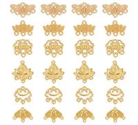 WADORN 180Pcs 6 Styles Vintage Filigree Links Charms, Tibetan Antique Chandelier Charm Alloy Dangle Earrings Connector Components Flower Butterfly Cloud Hollow Pendant for DIY Jewelry Making