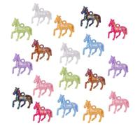WADORN 18Pcs 9 Colors Horse Opaque Acrylic Pendants, AB Color Running Horse Animal Charms Horsemanship Pendants for Jewelry Making DIY Bracelet Necklace Earrings Keychains Crafts Accessories