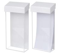WADORN 2 Pcs Acrylic Outdoor Brochure Holder, 4x10 Inch White Waterproof Wall Mount Literature Box with Lid Clear Wall Mounted Takeout Menu Box with Screws for Kiosk Booths Indoor Outdoor Libraries