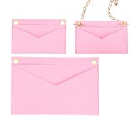WADORN 2 Sizes Purse Felt Organizer Insert, Women Pochette Conversion Wallet Insert Liner with Eyelets Multi-Pocket Envelope Bag Inside Organization Accessories for LV Kirigami, Pink (No Chain)