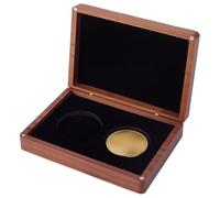 WADORN 2-Slot Challenge Coin Display Case Walnut Wooden Memory Box Memorial 1.8Inch Coin Holder Storage Box Protective Case for Collectors Coins Medals Badges Rocks Gift 5.2x3.8inch