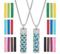 WADORN 2 Styles Essential Oil Diffuser Necklace for Women, Aromatherapy Aroma Diffuser Pendant with 20Pcs Pads Stainless Steel Scent Necklace Charms for Birthday Essential Oil Jewelry Gift