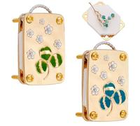 WADORN 2 Styles Micro Flower Press Kit, Mini Pocket Flower Press Kits Golden Miniature Floral Leaf Plants Pressing Set for Arts Craft Lovers DIY Crafts Plant Collection, 1.9x1.4 Inch