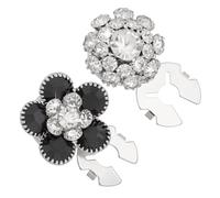 WADORN 2 Styles Rhinestone Button Covers, Brass Flower Crystal Cufflinks Rhinestone Cufflinks Wedding Shirts Jeans Round Button Covers for Wedding Party Anniversary Birthday DIY Clothing Decor Gifts