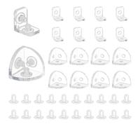 WADORN 20 Set 2 Styles Transparent L Brackets Clear Acrylic Corner Bracket with Nails, Clear Right Angle Brackets Removable Connectors Protectors Stand Bracket for Furniture Jewelry Box Stands