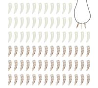 WADORN 200pcs 2 Colors Artificial Wolf Teeth Charms Acrylic Wolf Fang Pendants Opaque Resin Viking Fangs Pendants 23x7mm for DIY Tribal Gothic Punk Jewelry Crafting Halloween Costume Accessories