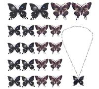 WADORN 20Pcs 2 Styles Butterfly Skeleton Gothic Charms, Halloween Moon Star Acrylic Dangle Pendant DIY Witch Theme Craft Ornaments for Halloween DIY Jewelry Making Bracelet Necklace Earring Keychain