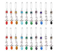 WADORN 20pcs Mixed Colors Angel Dangle Charms, Pin Wedding Bouquet Badge Jewelry for Women, Glass Drop Beads Pearl Handmade Dangle Bead Charms for Wedding Memory Accessories