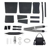 WADORN 23pcs DIY Leather Craft Bag Making Tool Kit, Knitting Crochet Bag Sewing Material Handmade Bucket Bag Purse Making Shoulder Bags All Accessories, Black