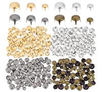 WADORN 240Pcs 12 Styles Claw Beads Nailhead Round Dome Studs, 0.23/0.31/0.39 Inch Brass Round Studs Spots Metal Punk Rock DIY Nailhead Claw Spikes Kit for Clothes Belt Bag Shoe Bracelet Leather Craft
