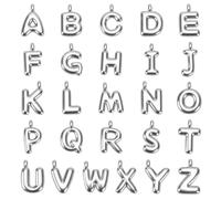 WADORN 26Pcs 18K Gold Plated A-Z Alphabet Letters Charms, Initial Letters Dangle Charms with Loops Trendy Bubble Slide Glitter Alphabet Pendants Bulk Jewelry Findings for DIY Bracelet Crafts