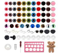 WADORN 272Pcs Safety Eyes for Crocheting, 10-16mm Mini Crochet Safety Eyes and Noses with Washers Colorful Assorted Craft Doll Accessory for Amigurumi Plush Stuffed Animals Toy Craft Making Supplies