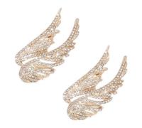 WADORN 2Pcs Angel Wing Brooch Alloy Rhinestone Collar Pins Crystal Wings Lapel Pin for Wedding Party Suit Jewelry Christmas Birthday Anniversary Decoration Gifts Men Women, Golden