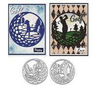 WADORN 2Pcs Golf Sports Metal Cutting Dies Stencils, Golf Scene Carbon Steel Cutting Die Set for DIY Scrapbooking Making Golfman Golflady Embossing Template for Photo Album Paper DIY Crafts