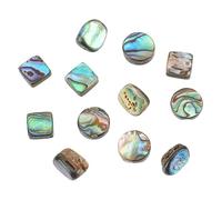 WADORN 3 Styles Abalone Shell Beads, 12Pcs Natural Abalone Flat Round Colorful Paua Stone Irregular Shell Beads with Holes 0.5mm-1mm for DIY Crafting Bracelet Necklace Making