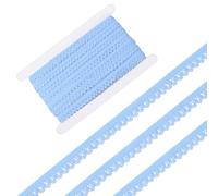 WADORN 30 Yards Elastic Nylon Ribbons, 1/2 Inch Stretch Crocheted Webbing Edge Trims Flower Edge Decorative Trimming Ribbon for DIY Sewing Craft Gift Wrapping Supply Clothing, Cornflower Blue