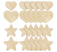WADORN 32Pcs Star Heart Sequins Iron on Patches, 4 Styles Shiny Heart Star Shape Sew on Embroidered Applique Gold Glitter Repair Patches Embellishments for Clothing, Hats, Jacket, Backpack, Multi-Size