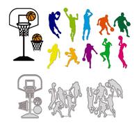 WADORN 3Pcs Basketball Team Cutting Dies for Cards, Basketball Sports Metal Cutting Die Cuts Basketball Player Theme Cutting Dies Stencils for DIY Scrapbooking Photo Album Decorative DIY Paper Cards