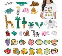 WADORN 41 Pcs Summer Forest Animal Fruit Embroidered Patches Vivid Cute Iron Sew on Embroidery Patches Plant Embellishment DIY Appliques for Shoe Clothe Dress Jean Bag Backpack Sewing Flower Accessory
