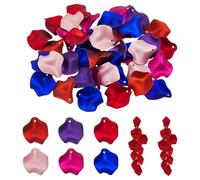WADORN 42Pcs Dangle Acrylic Petal Earrings, 7 Styles Long Exaggerated Flower Floral Tassel Drop Earrings Fashion Colorful Rose Flower Earring for Women Masquerade Party Daily Wear Holiday Gifts