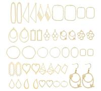 WADORN 44Pcs 22 Styles Open Back Bezel Pendants, Golden Geometric Hollow Frame Pendant Charms Oval Teardrop Heart Open Frame Dangle Charms Molds for DIY Resin Pressed Flower Casting Jewelry Making
