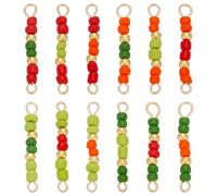 WADORN 48Pcs 12 Colors Glass Beads Connector Charms, Colorful Glass Dangle Charms with Brass Rondelle Loop Double Hole Beads 304 Stainless Steel Link Connector for DIY Craft Bracelet Necklace Earring