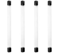 WADORN 4Pcs Clear Storage Tube, 21x300mm Length Clear Round Plastic Tubing Transparent Rigid Storage Tubing with Lid Rubber Caps Water Pipe for Beads Buttons Pins Item Stored, Black