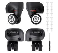 WADORN 4Pcs Luggage Wheels Replacement, Mute Luggage Suitcase Caster with Screw Wear-Resistant Suitcase Repair Spinner Wheels Plastic Bearings Repair Set for DIY Repair Suitcases Trolley