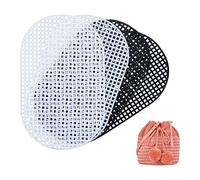 WADORN 4pcs Plastic Mesh Canvas Sheets for Embroidery, 2 Colors Oval Mesh Knitting Crochet Bag Bottom 20.1x12.5 cm Blank Needlepoint Canvas Sheet Plastic Mesh Mat Acrylic Yarn Crafting Weaving Project