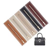 WADORN 5 Colors PU Leather Zipper, 10.6 Inch Leather Sewing Zipper Frame Handmade Bag Zippers Bulk Close End with PU Leather Frame for DIY Crochet Purse Sewing Jeans Accessories