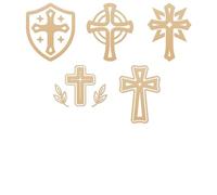 WADORN 5 Styles Cross Vinyl Decal Stickers, Funny God Blessed Vinyl Decal Self Adhesive Waterproof Car Stickers for Easter Party Windows Cars Trucks Skateboard Wall Cup Laptop Journals Water Bottle