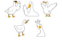 WADORN 5 Styles Cute Cartoon Goose Car Vinyl Decal Stickers, Funny Meme Goose Vinyl Decal Self Adhesive Waterproof Car Stickers for Windows Trucks Skateboard Wall Cup Laptop Journals Water Bottle
