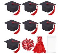 WADORN 50 Pack Graduation Cap Candy Gifts Boxes, Graduation Party Favor Sets with Tassels Grad Party Centerpieces Decorations for Class College 2025 Grad Ceremony Parties Decorations Supplies