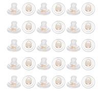 WADORN 50pcs Big Silicone Earring Backs, Brass Flat Silicone Earrings Backs Replacement Soft Clear Locking Secure Earring Backing Replacement Stoppers for Studs/Droopy Ears Post Fishhook, Golden