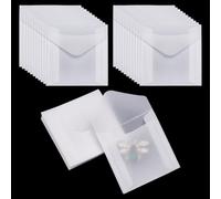 WADORN 50pcs Vellum Paper Envelopes, 2.7" Translucent Glassine Envelopes Square Invitation No Self Sealing Mini Envelope Bag Greeting Card Bags for Seeds Stamp Weddings Craft Photos Lottery Tickets