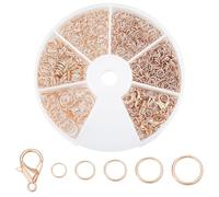 WADORN 530Pcs 5 Styles Rose Gold Jump Rings, 4/5/6/7/8mm Iron Open Jump Ring with 12x6mm 10Pcs Alloy Lobster Claw Clasps Jewelry Making Supplies Necklace Jewelry Finding Set for Bracelet Making Repair