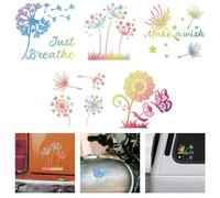 WADORN 5Pcs Dandelion Vinyl Decal Stickers, Dandelion Flying Sticker Vinyl Decal Colorful Dandelion Reflective Waterproof Car Window Decals for Windows Cars Trucks Skateboard Wall Cup Laptop Notebook